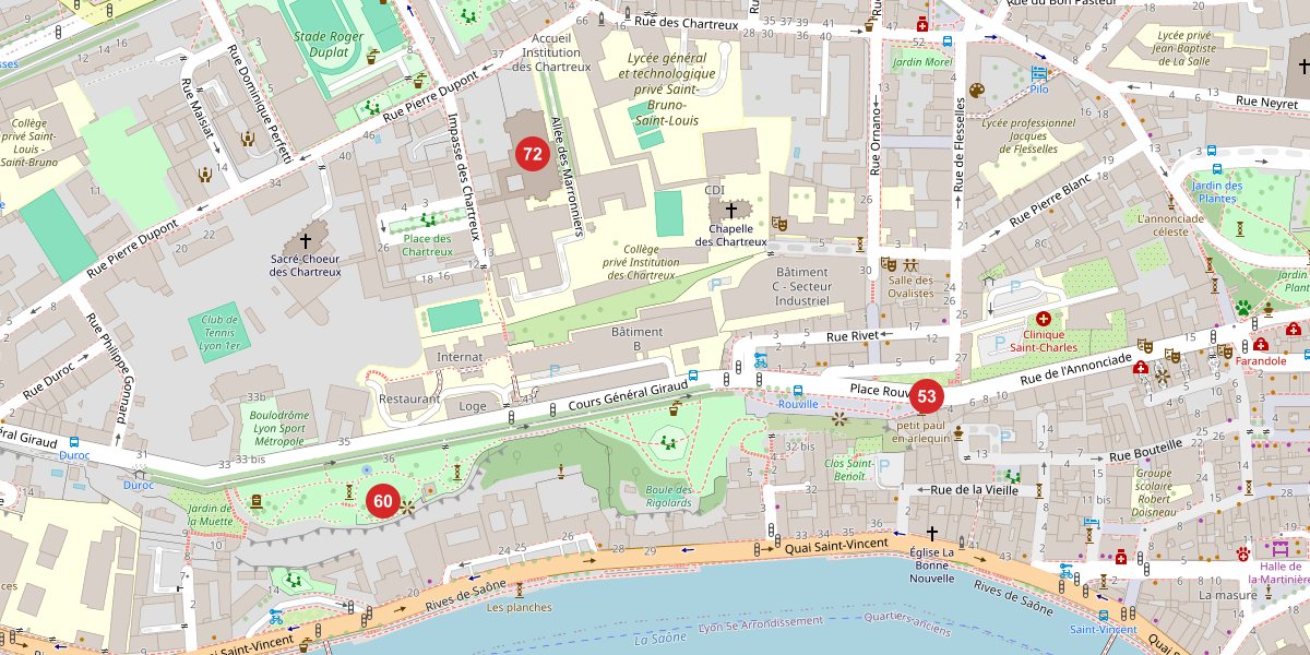 Carte du quartier Les Chartreux