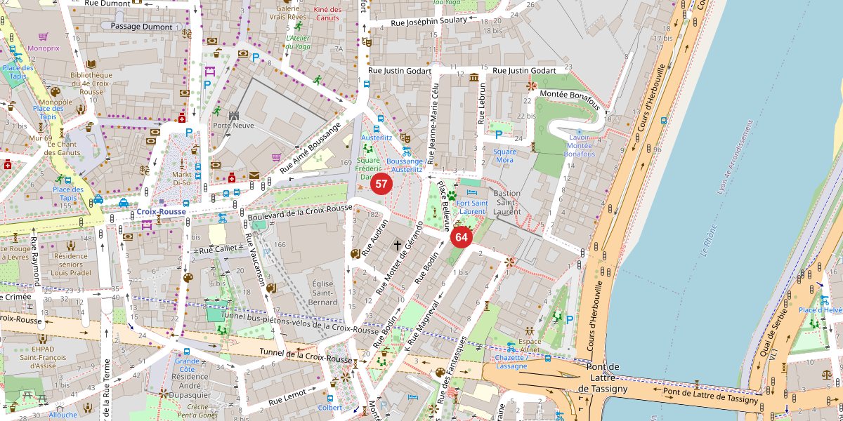 Carte du quartier Croix-Rousse