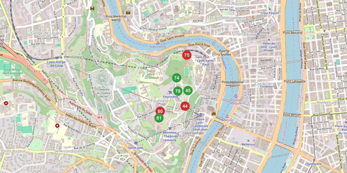 Carte du quartier Fourvière