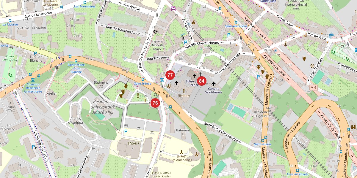 Carte du quartier Saint-Irénée