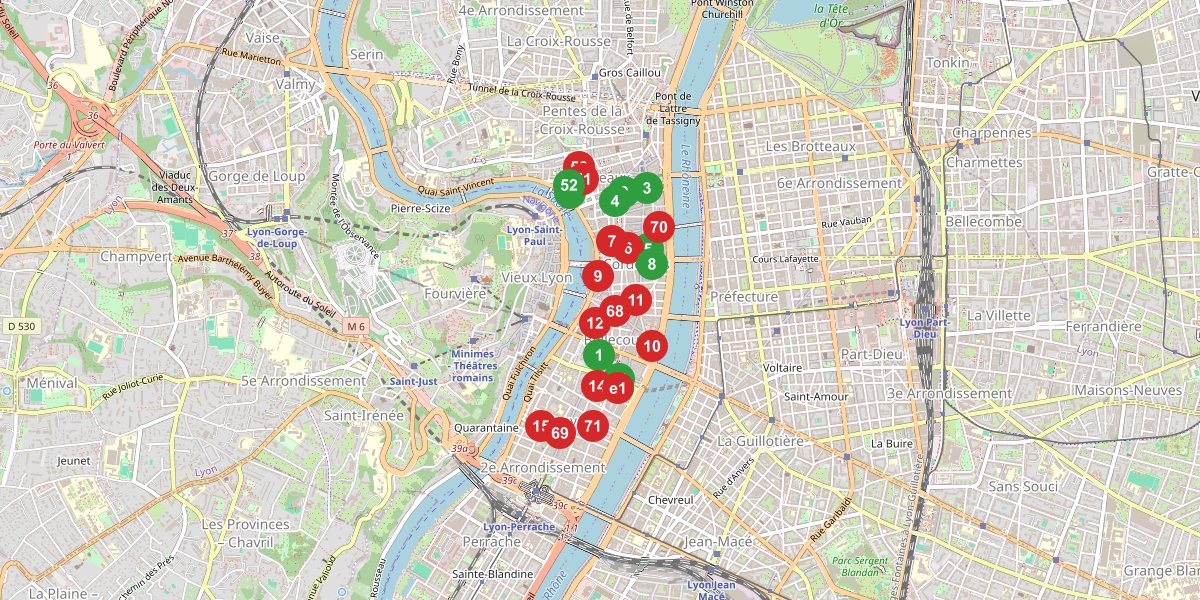 Carte de la section La Presqu’île de Lyon