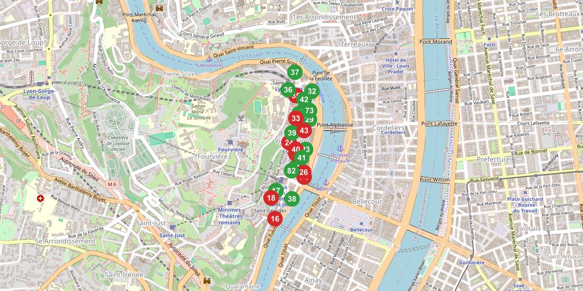 Carte de la section Le Vieux-Lyon