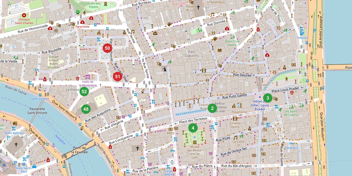 Carte du quartier Terreaux